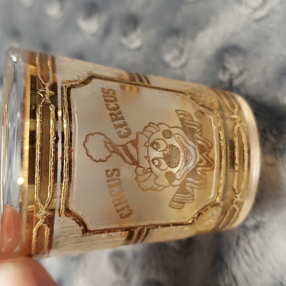 VINTAGE CULVER SHOT GLASS 22K GOLD CIRCUS CIRCUS